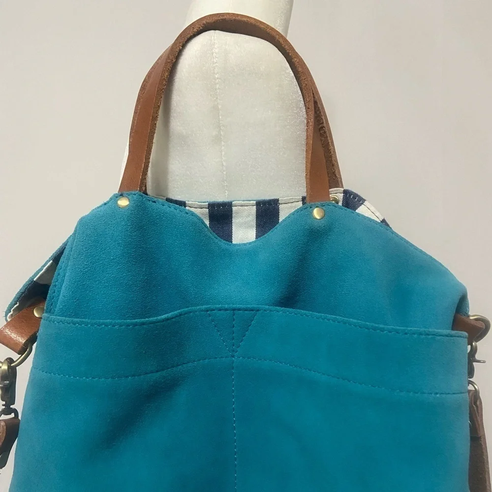 Teal and Brown Women’s Hobo Bag - Stylish Everyday Carry